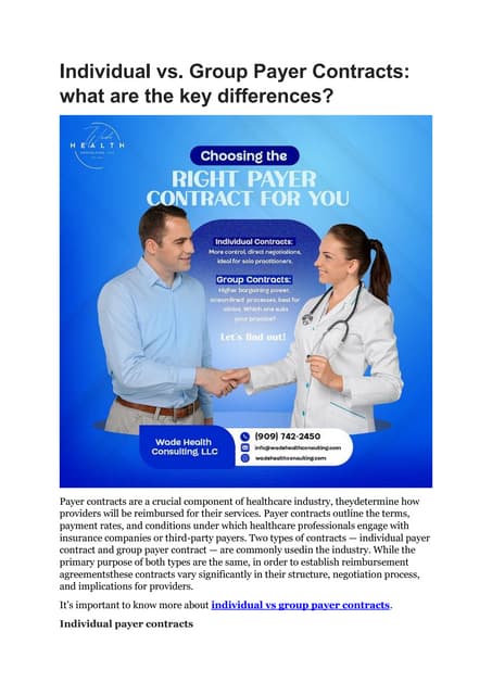 Individual vs. Group Payer Contracts: what are the key differences? | PDF