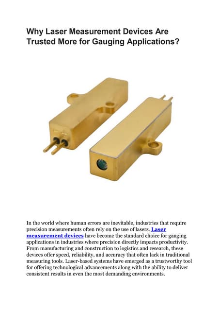 Laser Measurement Devices | ERDI TECH LTD – Precision & Innovation in Measurement | PDF