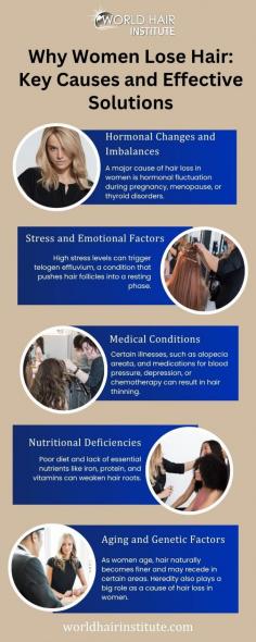 A major cause of hair loss in women is hormonal fluctuation during pre